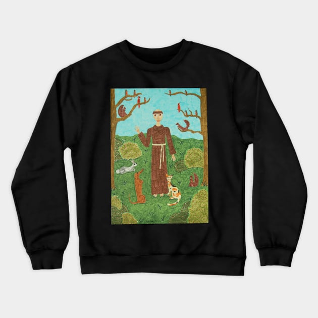 Saint Francis of Assisi Crewneck Sweatshirt by DebiCady